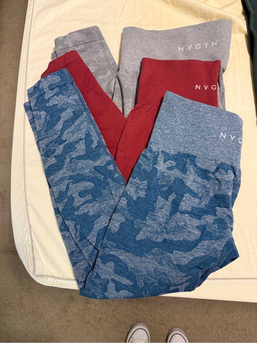 NVGTN Blue Camo, Red & Gray Camo Leggings Trio